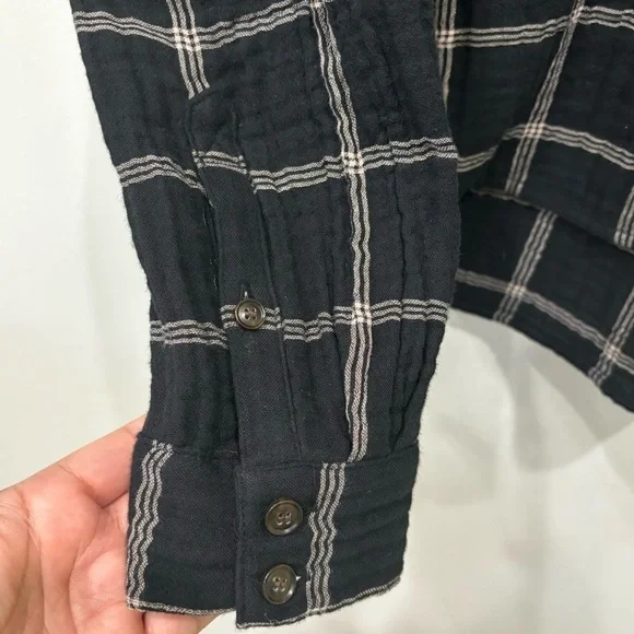 Madewell Windowpane Lightspun Evert Top Women’s Size Small - Picture 7 of 12